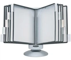 Desk Reference System, 10 Sleeves, Tilting Bracket - White