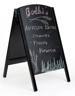 21 X 34 Write-On Board A-Frame, Chalk & Wet Erase, Double Sided - Black -LuxeDisplay Shop af2134rmbk.ra2 preview