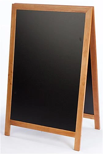 24 X 36 Write-On Board A-Frame, Chalk & Wet Erase, Double Sided, Teak Frame - Black 4 24 X 36 Write-On Board A-Frame, Chalk & Wet Erase, Double Sided, Teak Frame - Black - Image 2