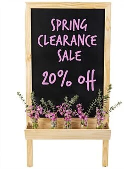 24 X 36 Write-On Board A-Frame, Chalk, Magnetic, Double Sided, 2 Planters - Black -LuxeDisplay Shop af4930chplntr.ra6 preview