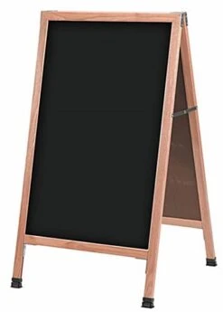 21 X 34 Write-On Board A-Frame, Chalk, Double Sided, Wood Frame - Black