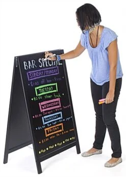 24 X 36 Write-On Board A-Frame, Chalk & Wet Erase, Double Sided - Black -LuxeDisplay Shop afrm2436bk.ra2 preview