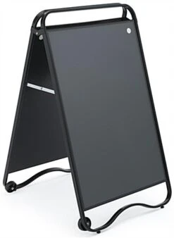 24” X 36” Sidewalk Sign With Base Wheels, Magnetic Lens, Double Sided - Black -LuxeDisplay Shop afwm2436b.ra1 preview