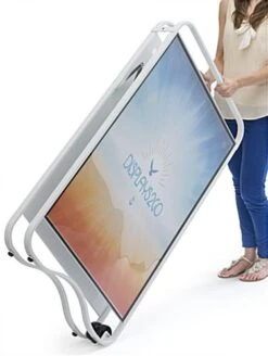 24” X 36” Sidewalk Sign With Base Wheels, Magnetic Lens, Double Sided - White -LuxeDisplay Shop afwm2436w.ra2 preview