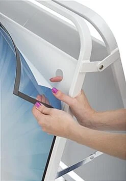 24” X 36” Sidewalk Sign With Base Wheels, Magnetic Lens, Double Sided - White -LuxeDisplay Shop afwm2436w.ra3 preview