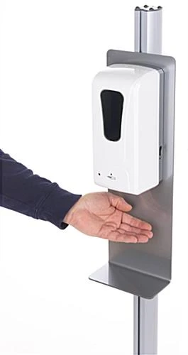 Touchless Hand Sanitizer Dispenser For Banner Stands, Floor Standing - Silver 7 Touchless Hand Sanitizer Dispenser For Banner Stands, Floor Standing - Silver - Image 5