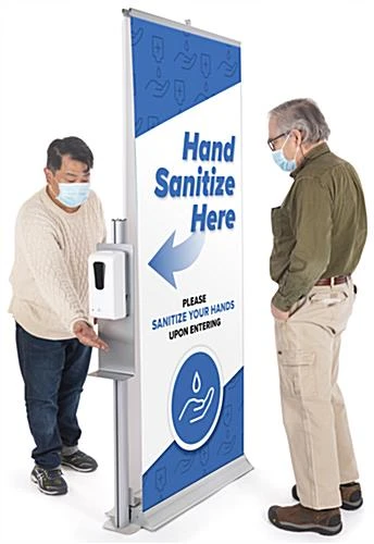 Touchless Hand Sanitizer Dispenser For Banner Stands, Floor Standing - Silver 12 Touchless Hand Sanitizer Dispenser For Banner Stands, Floor Standing - Silver - Image 10