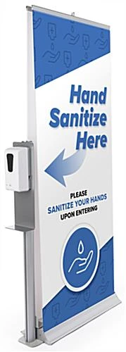 Touchless Hand Sanitizer Dispenser For Banner Stands, Floor Standing - Silver 3 Touchless Hand Sanitizer Dispenser For Banner Stands, Floor Standing - Silver
