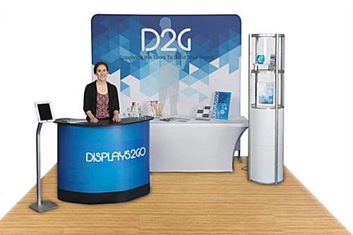 10x10 Trade Show Booth Kit W/ Backdrop, Counter, Display Case, Flooring & IPad Stand 3 10x10 Trade Show Booth Kit W/ Backdrop, Counter, Display Case, Flooring & IPad Stand