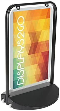 24 X 36 Write-On Outdoor Swinger Sign, 2 Panels, Water-fill Base - Black -LuxeDisplay Shop apn2436bw.ra2 preview