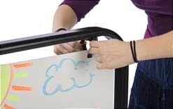 24 X 36 Write-On Outdoor Swinger Sign, 2 Panels, Water-fill Base - Black -LuxeDisplay Shop apn2436bw.ra8 preview