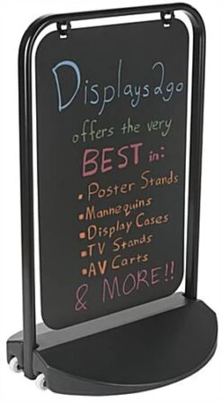24 X 36 Write-On Outdoor Swinger Sign, 2 Panels, Water-fill Base - Black