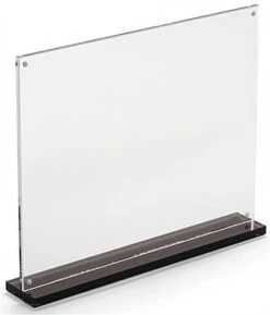 11 X 8.5 Tabletop Acrylic Sign Holder, Magnetic Closure, Smoke Base – Clear