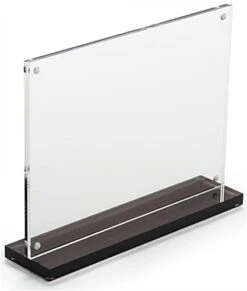 7 X 5 Tabletop Acrylic Sign Holder, Magnetic Closure, Smoke Base – Clear