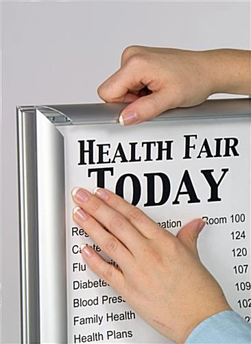 8.5 X 11 Arrow Sign Stand For Floor, Snap Open, Double Sided - Silver 6 8.5 X 11 Arrow Sign Stand For Floor, Snap Open, Double Sided - Silver - Image 4