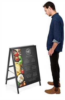 Sidewalk Sign For 22 X 28 Poster Boards, Double-sided, Easy Slide-in Channels - Black -LuxeDisplay Shop asignc2228.ra6 preview