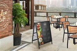 Sidewalk Sign For 22 X 28 Poster Boards, Double-sided, Easy Slide-in Channels - Black -LuxeDisplay Shop asignc2228.ra7 preview