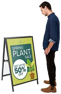 Sidewalk Sign For Poster Boards, Double-sided, Easy Slide-in Channels - Black -LuxeDisplay Shop asignchnl.ra6 preview