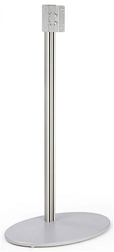 TV Stand For Floor Fits Monitors 32 To 60-Inch, Stationary, Oval MDF Base - Silver