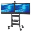 TV Cart With 2 Mounts For Monitor 32 To 55", Height-adjustable Camera Shelf - Black -LuxeDisplay Shop avt500l.rw preview