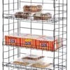 25.25”w Bakery Display Rack W/ 5 Adjustable Wire Shelves - Black -LuxeDisplay Shop bakad5tk propped preview