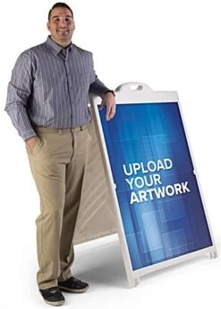 36 X 48 Sidewalk Sign Frame W/ 2 Coroplast® Boards, Custom UV Printing - White 8 36 X 48 Sidewalk Sign Frame W/ 2 Coroplast® Boards, Custom UV Printing - White -LuxeDisplay Shop bb3648whup.ra2 preview