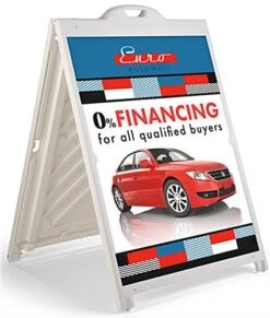 36 X 48 Sidewalk Sign Frame W/ 2 Coroplast® Boards, Custom UV Printing - White