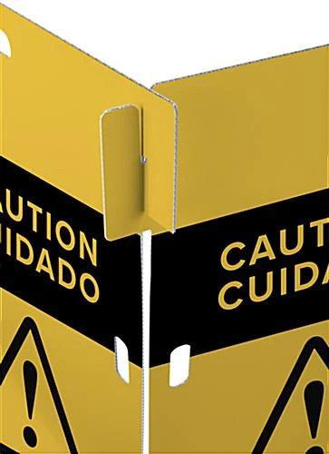 93" X 42" Interlocking Crowd Control Barrier W/ Pre-Printed Caution Graphics - Yellow 6 93" X 42" Interlocking Crowd Control Barrier W/ Pre-Printed Caution Graphics - Yellow - Image 5