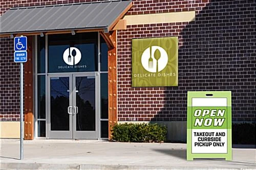 24 X 36 Plastic Sidewalk Sign With Custom Graphics, Double-Sided, Waterproof - White 11 24 X 36 Plastic Sidewalk Sign With Custom Graphics, Double-Sided, Waterproof - White - Image 9