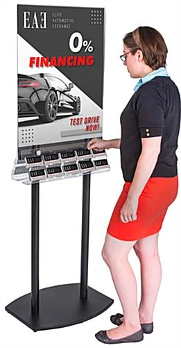 22x28 Poster Floor Stand, 10 Business Card Pockets, Double Sided - Black 5 22x28 Poster Floor Stand, 10 Business Card Pockets, Double Sided - Black - Image 3