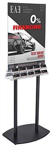 22x28 Poster Floor Stand, 10 Business Card Pockets, Double Sided - Black