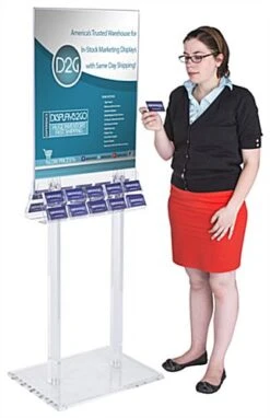 Workshop Series 22 X 28 Poster Stand With 20-Pocket Business Card Holders - Clear -LuxeDisplay Shop bc10dclpsc.ra2 preview