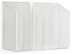 3-Pocket Acrylic Brochure Wall Rack, 4"w - Clear