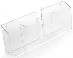 4-Pocket Acrylic Brochure Rack, 4"w, Wall Or Tabletop - Clear -LuxeDisplay Shop bhwmc4.ra1 preview