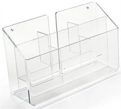 6-Pocket Brochure Holder, 4"w, Wall Or Tabletop - Clear