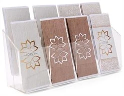 8-Pocket Acrylic Brochure Rack, 4"w, Wall Or Tabletop, - Clear