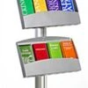 3-Tiered Brochure Floor Stands, 4", 6/12 Pockets - Silver -LuxeDisplay Shop bp3bh.rw preview