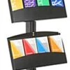 3-Tiered Brochure Floor Stands, 4"w, 6/12 Pockets - Black -LuxeDisplay Shop bp3bhblk.rw preview