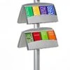 3-Tiered Brochure Floor Stands, 4", 12/24 Pockets, Double Sided - Silver -LuxeDisplay Shop bp3bhx2.rw preview