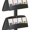 3-Tiered Brochure Floor Stands, 4"w, 12/24 Pockets, Double Sided - Black -LuxeDisplay Shop bp3bhx2blk.rw preview