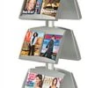 4-Tiered Literature Floor Stands, 4"/8.5"w, 16/32 Pockets, Double Sided - Silver -LuxeDisplay Shop bp8lh.rw preview