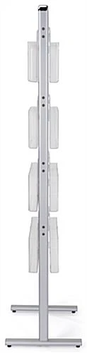 4-Tiered Literature Floor Stand, 4"/8.5"w, 16/32 Pockets, Double Sided - Silver 7 4-Tiered Literature Floor Stand, 4"/8.5"w, 16/32 Pockets, Double Sided - Silver - Image 5