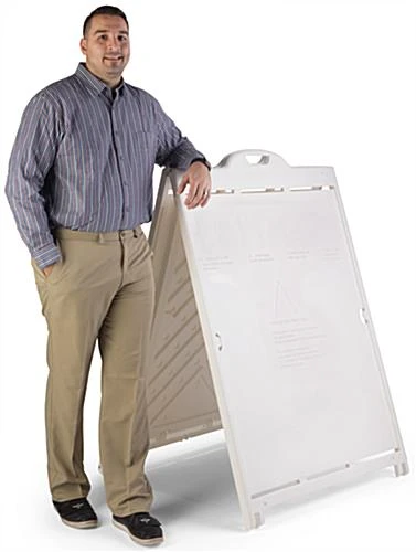 Sidewalk Sign Frame For 36 X 48 Coroplast® Boards, Double Sided, Rolling Base - White 5 Sidewalk Sign Frame For 36 X 48 Coroplast® Boards, Double Sided, Rolling Base - White - Image 3