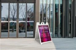 Sidewalk Sign For 24 X 36 Poster Boards, Double-Sided, Fillable Base - White -LuxeDisplay Shop bsw2436wt.ra10 preview