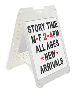 22 X 28 Letter Board With Sign Rider, 2 Sided, Over 300 Characters & Symbols - White -LuxeDisplay Shop bsw28ltrv2.ra1 preview