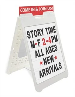 22 X 28 Letter Board With Sign Rider, 2 Sided, Over 300 Characters & Symbols - White