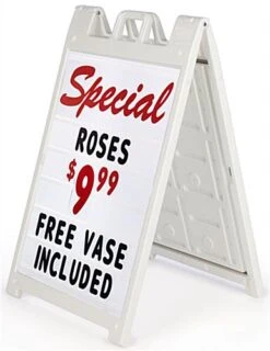 24 X 36 Letter Board Sidewalk Sign, 2 Sided, Over 300 Characters & Symbols - White