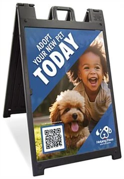 24 X 36 Sidewalk Sign For Posters, 2 Sided, Non-Glare Lenses, Fillable Base - Black