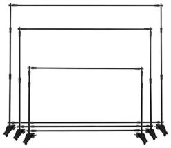 10 X 8 Step & Repeat Adjustable Aluminum Tube Frame W/ Wheels - Black -LuxeDisplay Shop bwall8w.ra9 preview 1