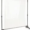 Floor Standing Sneeze Guard, Locking Wheels, Aluminum Frame W/ Vinyl - Clear
